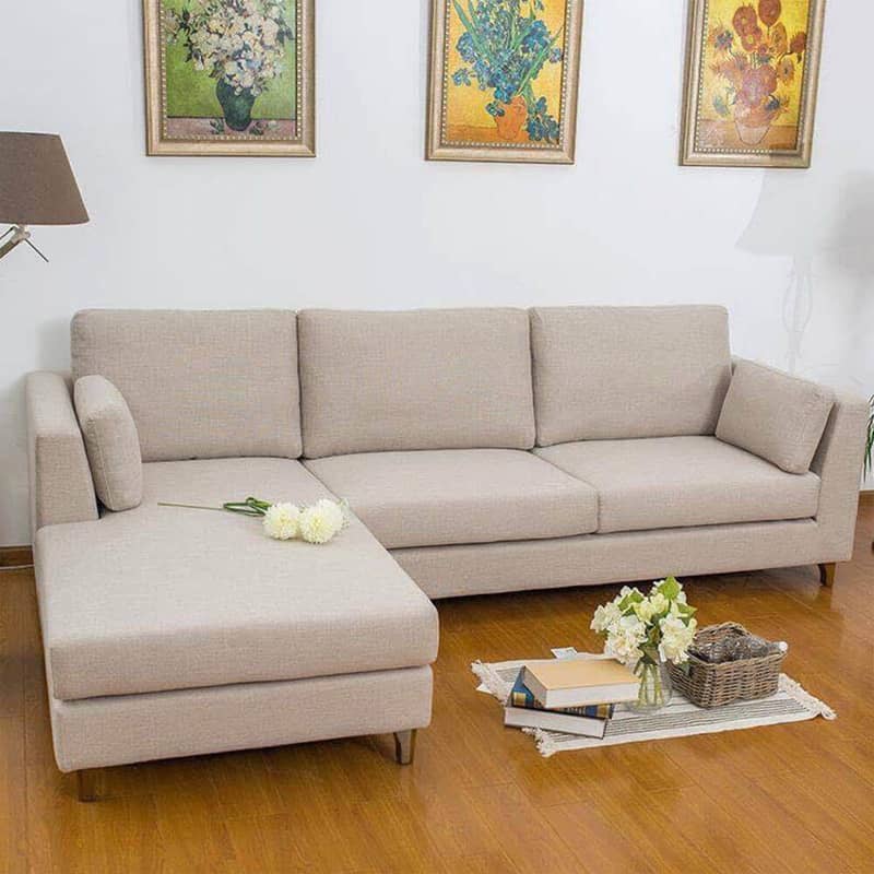 Bộ Sofa góc nỉ hiện đại màu ghi SFG36