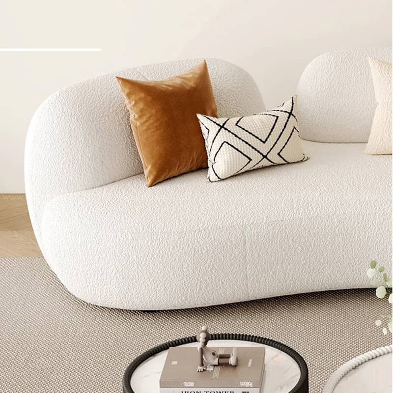 Ghế sofa cong nỉ lông cừu cao cấp 2.4m SFV07