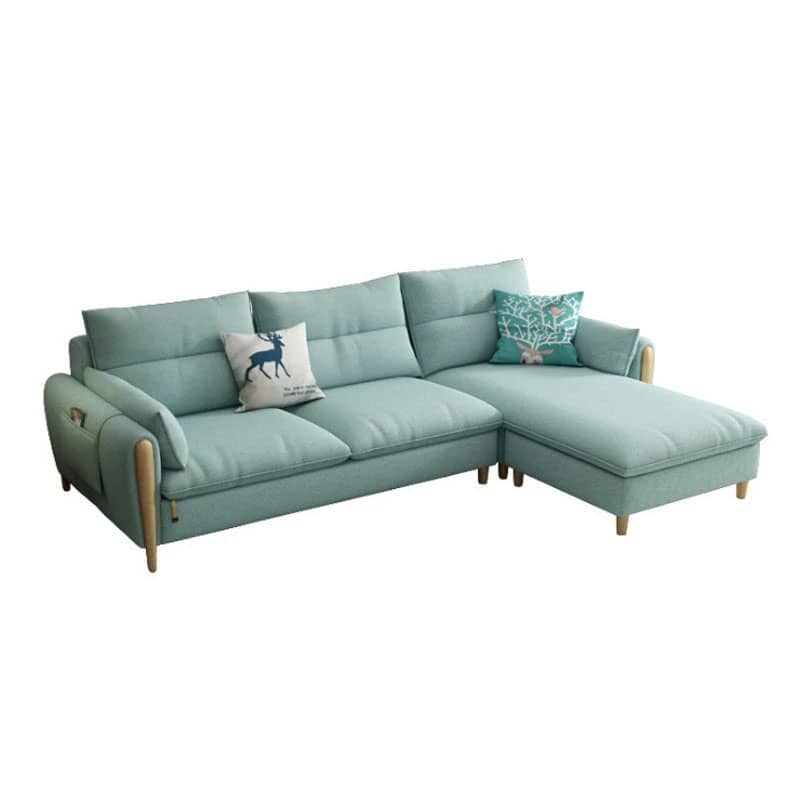 Ghế Sofa góc đệm vải nỉ viền gỗ sồi SFG31