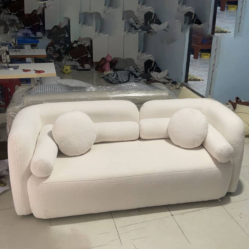 Sofa văng nỉ lông cừu 2m SFG37