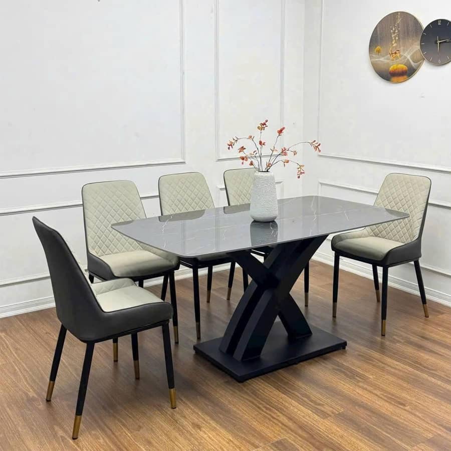 Bàn Ăn 4 Ghế Mặt Đá Ceramic Chân Sắt Hiện Đại NK31 Bàn Ăn 4 Ghế Mặt Đá Ceramic Chân Sắt Hiện Đại NK31