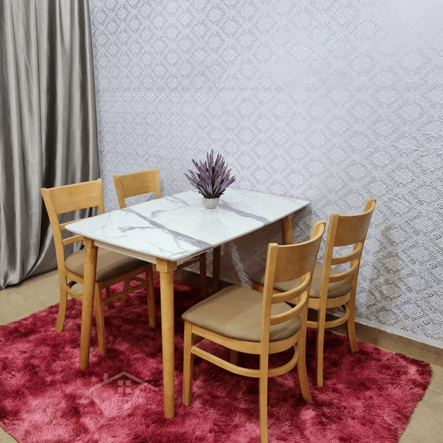 Bàn ăn 1m2 4 ghế Cabin màu tự nhiên BA54