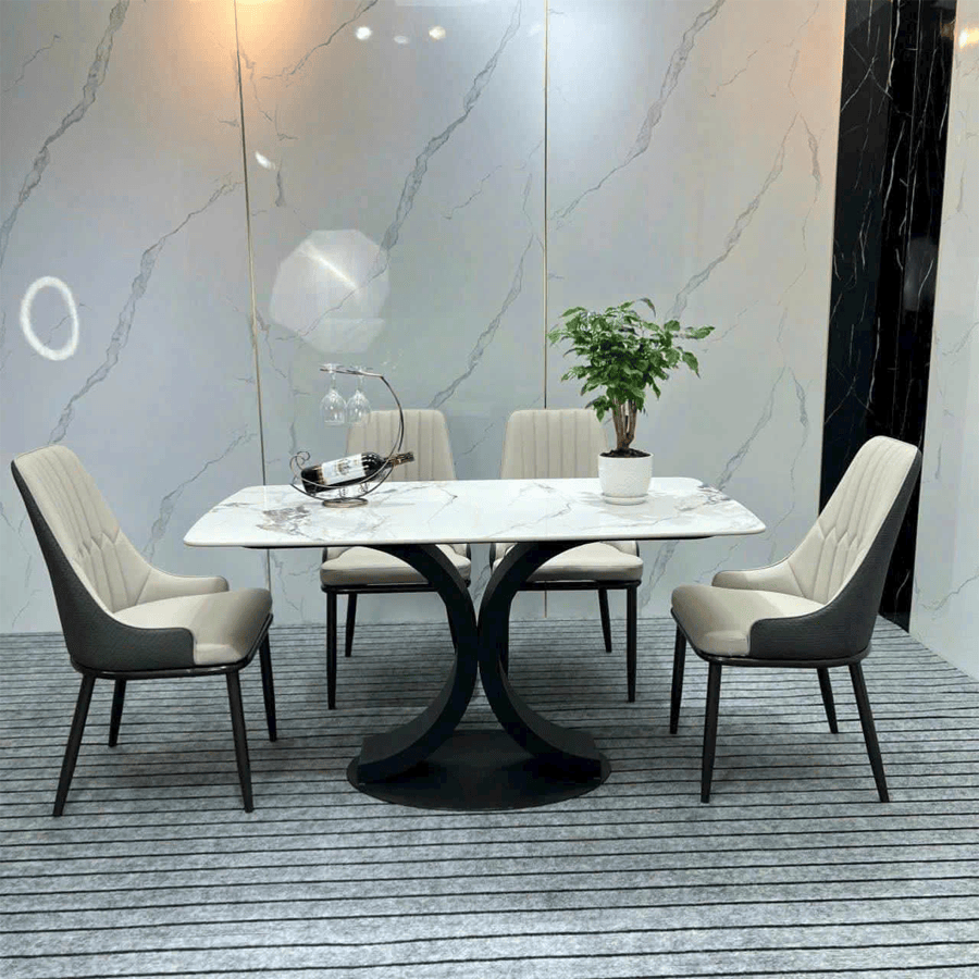 Bàn ăn chân C 4 ghế Monet VIP BA134 – Thiết kế độc đáo, hiện đại