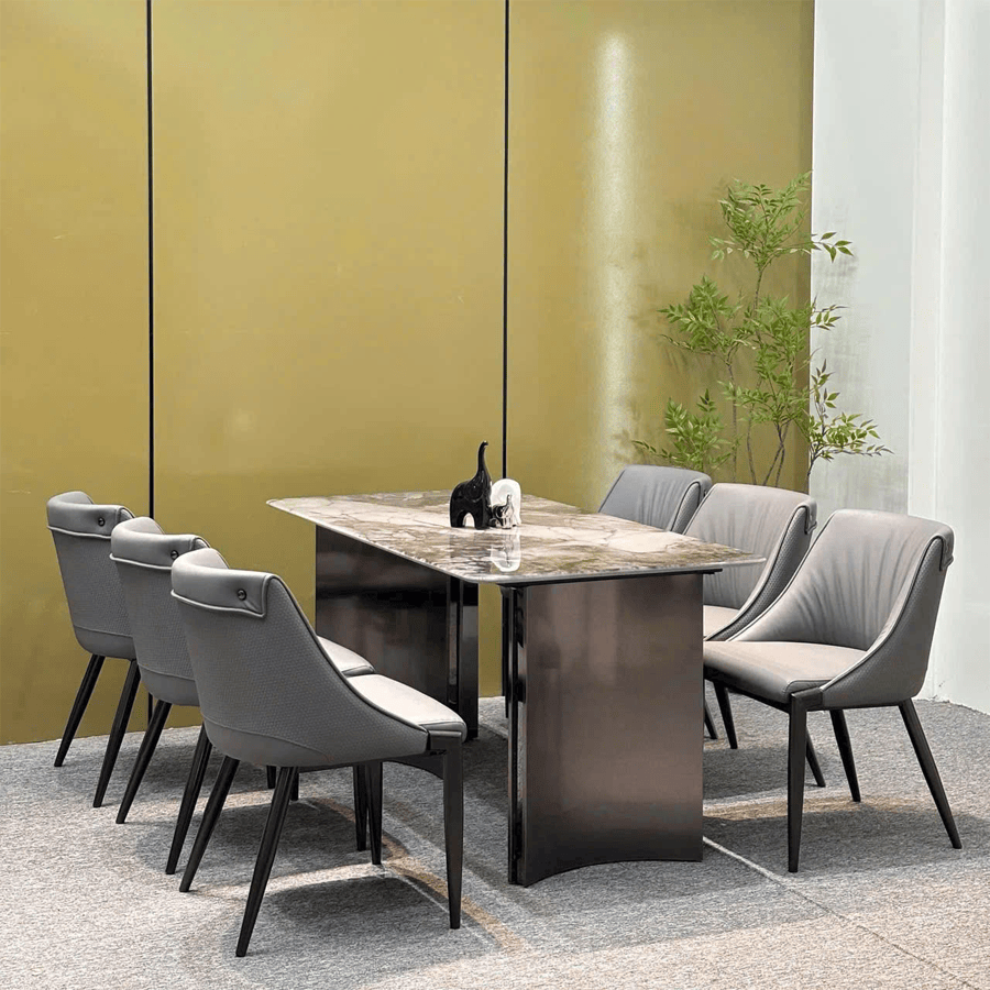 Bàn Ăn Chân Đối 6 Ghế Nhập Khẩu BA138 – Thiết Kế Hiện Đại, Kích Thước 1m6