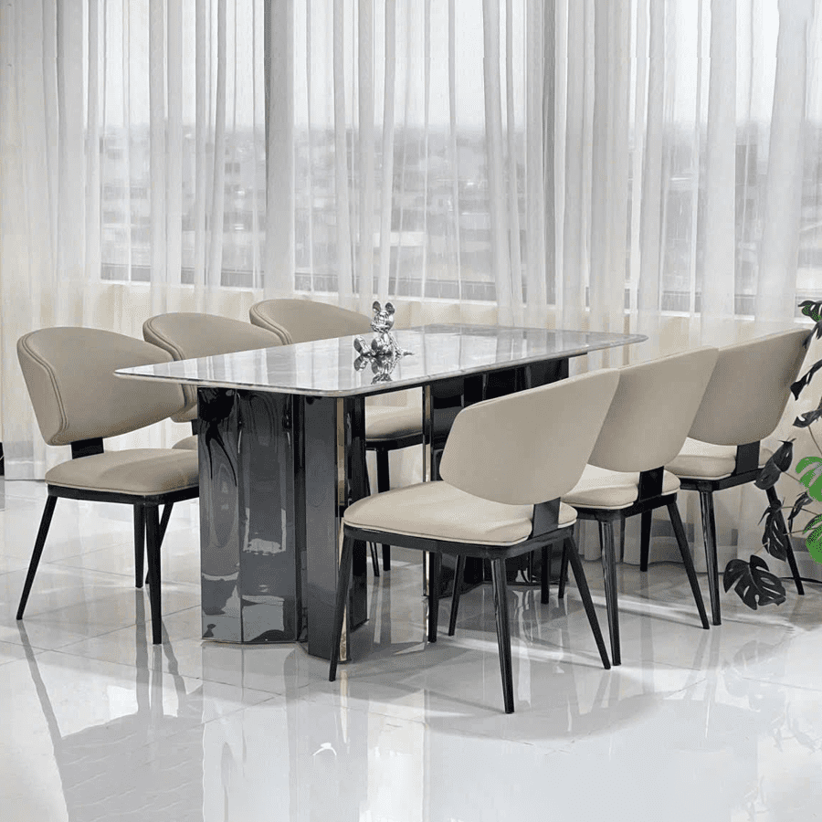 Bàn Ăn Nhập Khẩu 1m6 6 Ghế Leon BA182 – Sang Trọng, Hiện Đại