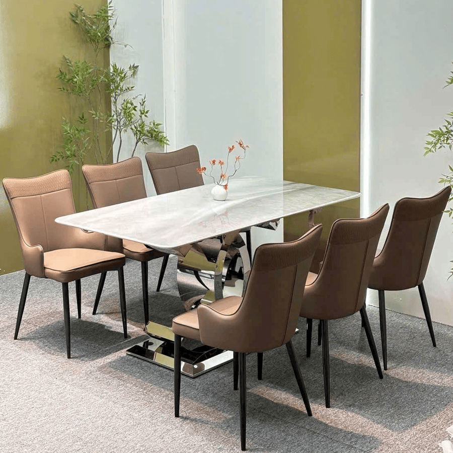 Bàn ăn 1m6 6 ghế nhập khẩu BA180 – Thiết kế sang trọng, hiện đại