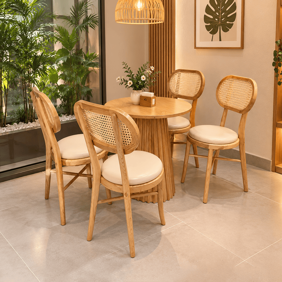 Bàn Ăn Tròn 4 Ghế BA216 – Thiết Kế Hiện Đại, Sang Trọng