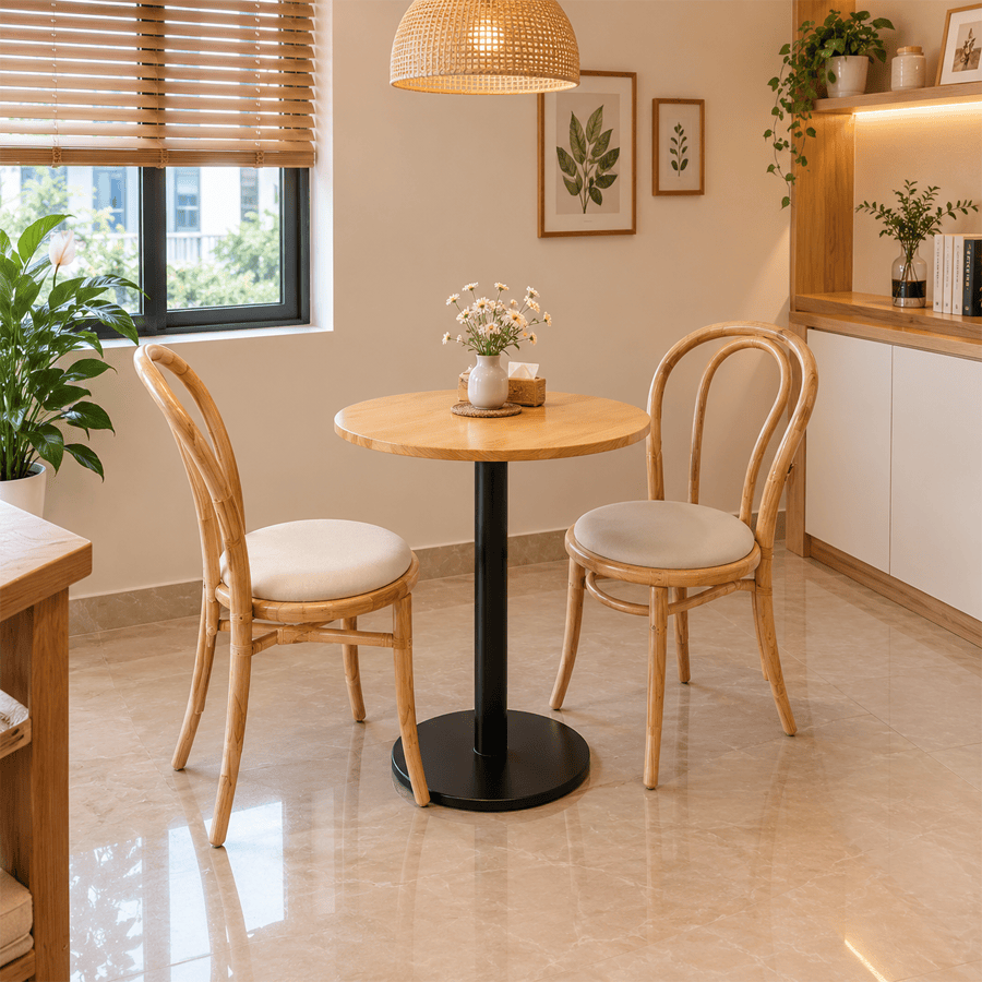 Bàn Ăn Tròn D60 2 Ghế Thonet BA217 – Thiết Kế Hiện Đại, Sang Trọng