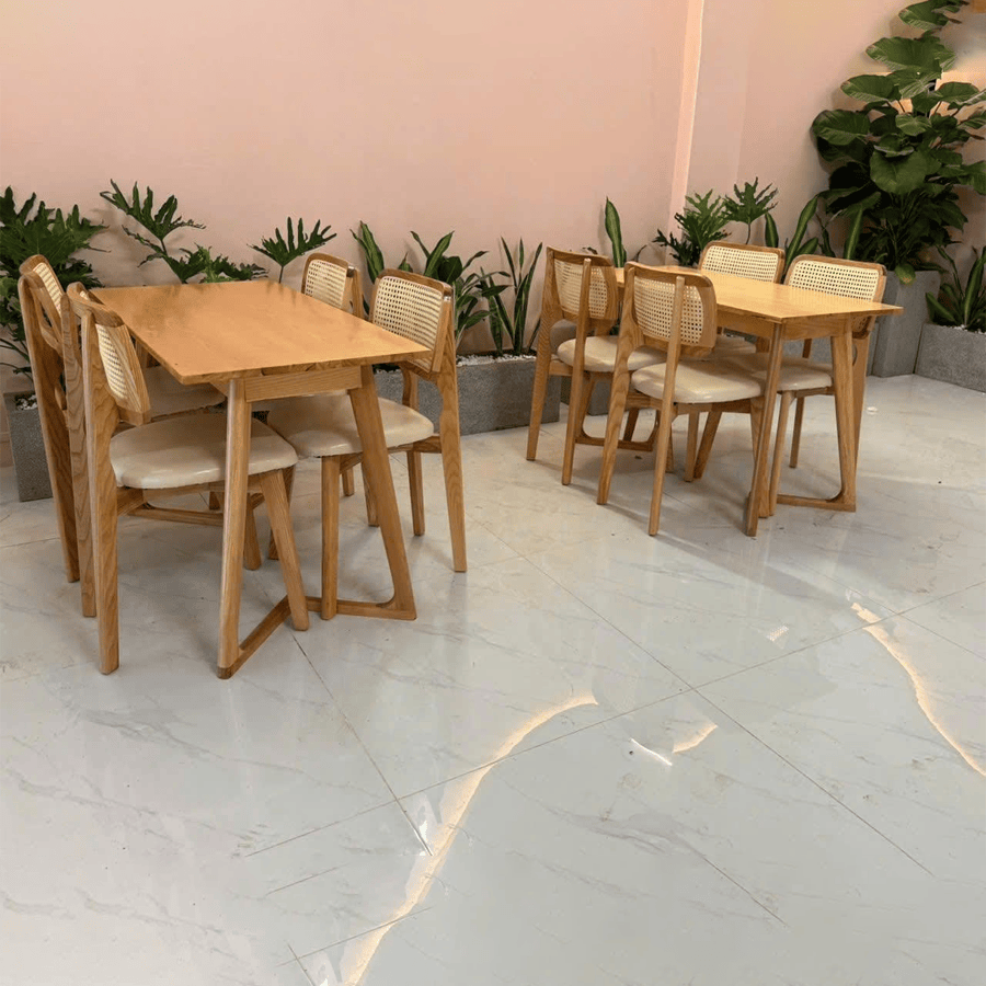 Bộ Bàn Ăn 4 Ghế Gỗ Tần Bì Mặt Veneer BA219 – Thiết Kế Hiện Đại